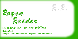 rozsa reider business card